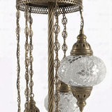 Close-up of White white glow mosaic glass globe pattern — floor lamp (LMD5N3 (3022))