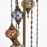 Close-up of Multicolor multicolor jewel mosaic glass globe pattern — floor lamp (LMD7N3 (04-06-24-25-27-28-65))