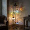 Multicolor multicolor jewel Turkish mosaic floor lamp in styled room — handmade Moroccan floor lamp (LMD7N3 (06-07-12-26-27-65-96))