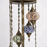 Close-up of Multicolor multicolor jewel mosaic glass globe pattern — floor lamp (LMD7N3 (12-13-27-28-29-65-96))