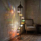 Multicolor multicolor jewel Turkish mosaic floor lamp in styled room — handmade Moroccan floor lamp (LMD9N3 (01-03-09-11-13-15-17-19-21))