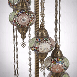 Close-up of Multicolor multicolor jewel mosaic glass globe pattern — floor lamp (LMD9N3 (3001))