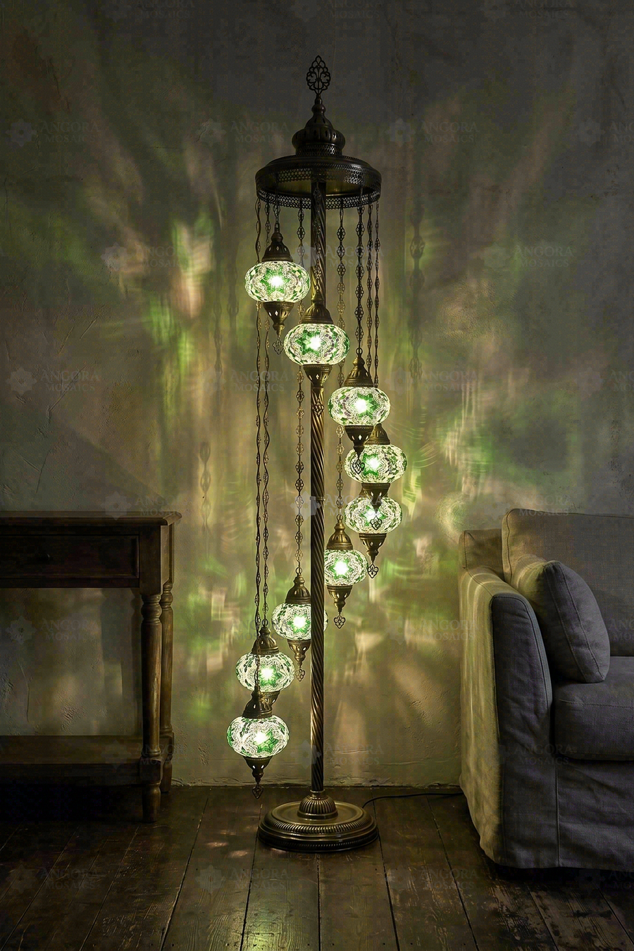 Green Star 9-Globe Floor Lamp