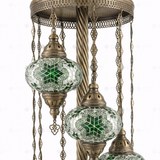 Close-up of Green green jewel mosaic glass globe pattern — floor lamp (LMD9N3 (3003))