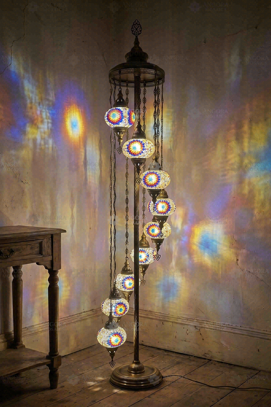 Multicolor 9-Globe Floor Lamp
