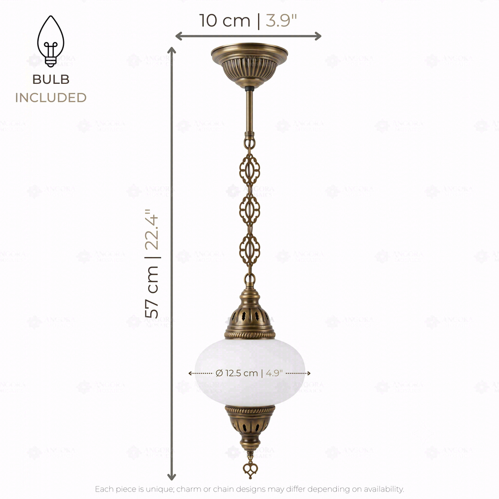 Clear Mirrored Pendant Lamp, dimensions