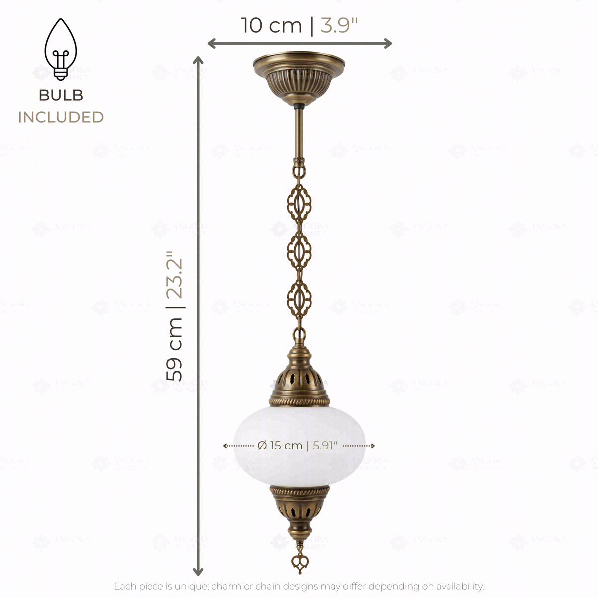 Green Pendant Lamp, dimensions